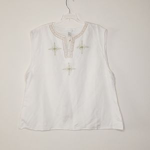 Sherry Taylor Linen Sleeveless Top Size 3X